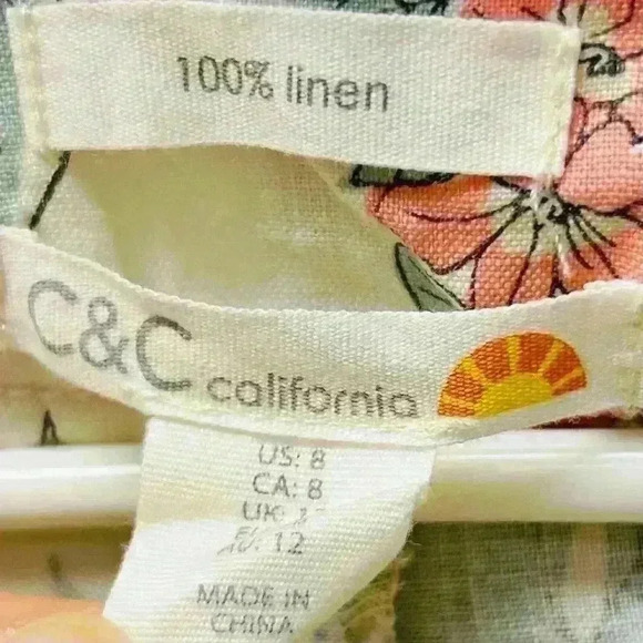 C&C California Faux Wrap High Waisted Linen Shorts Women’s Size 8 - Picture 9 of 10
